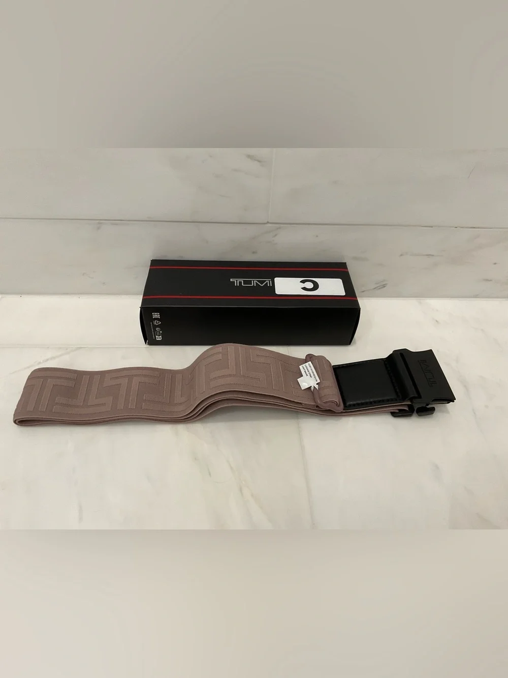 NEW Tumi 31.0” Monogram Clip Luggage Strap - LIGHT MAUVE color
